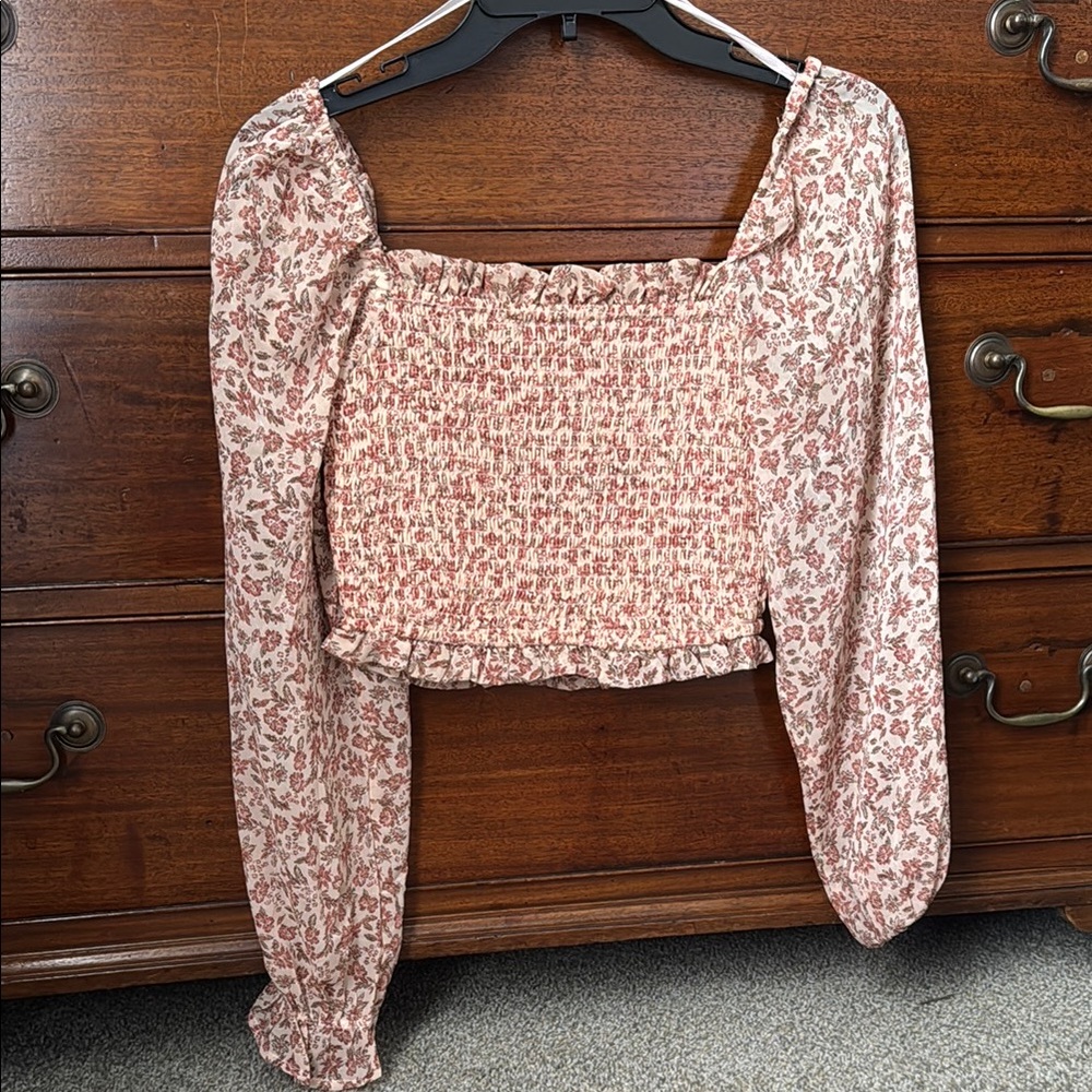 Floral Smocked Long Sleeve Top